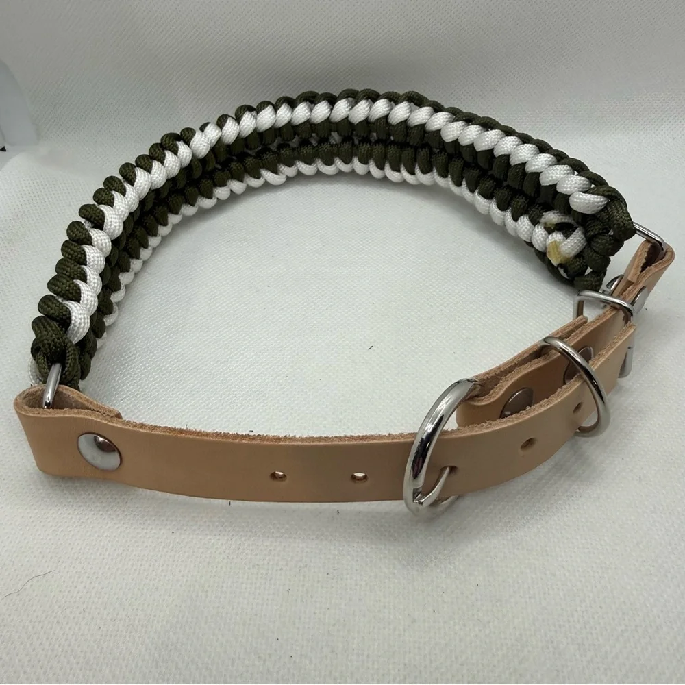 Handmade Leather and Paracord Dog Collar